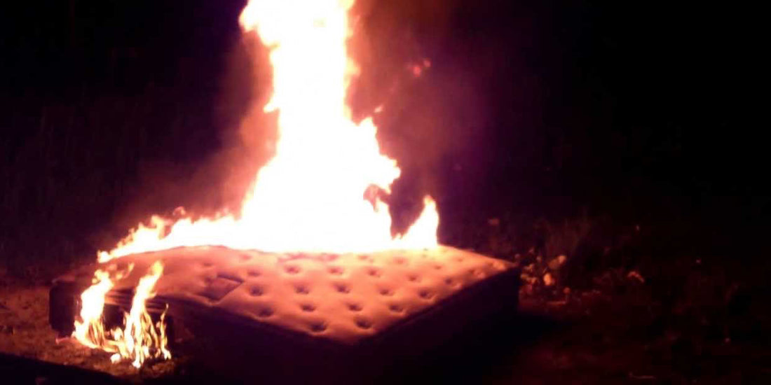 The Dangers of Imported Memory Foam Mattresses - mattress on fire