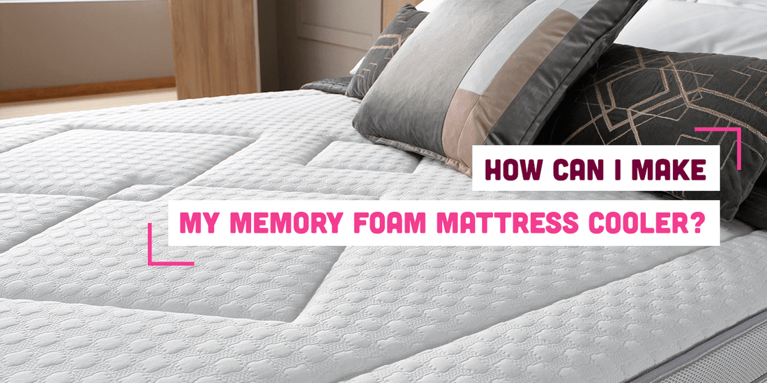 Close up of memory foam mattress with text