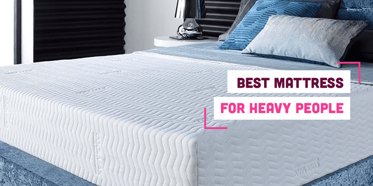 Titan XL mattress on a bed with text: Best mattress for heavy people