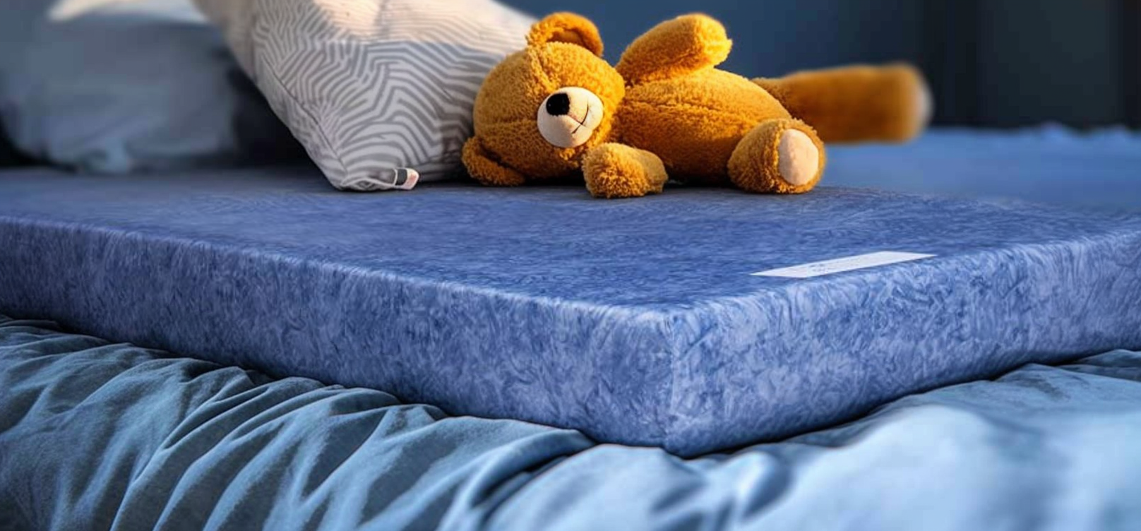 Kids waterproof mattress with a teddy on top